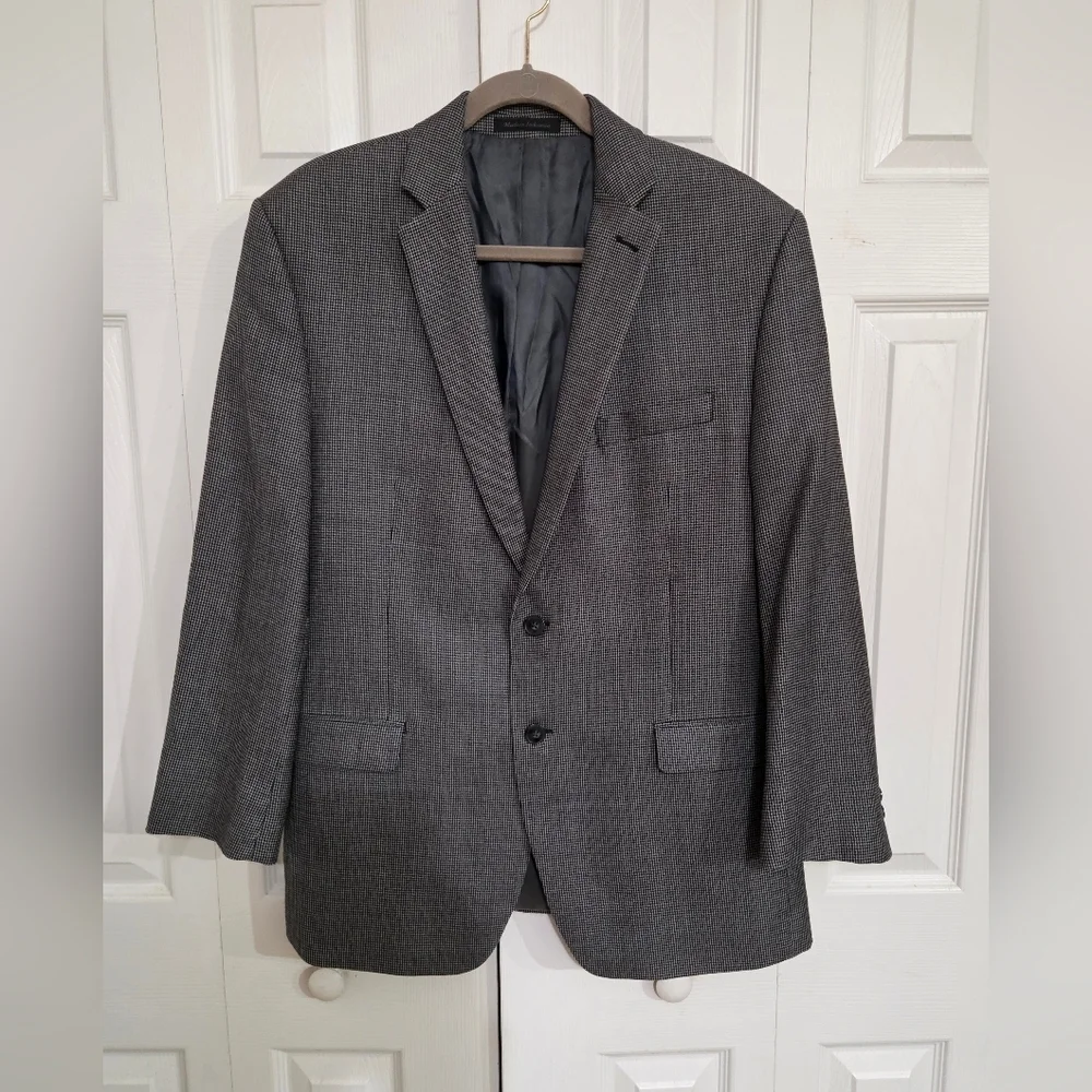 Calvin Klein Men's Nailhead Silk/Wool Blend Sport Coat